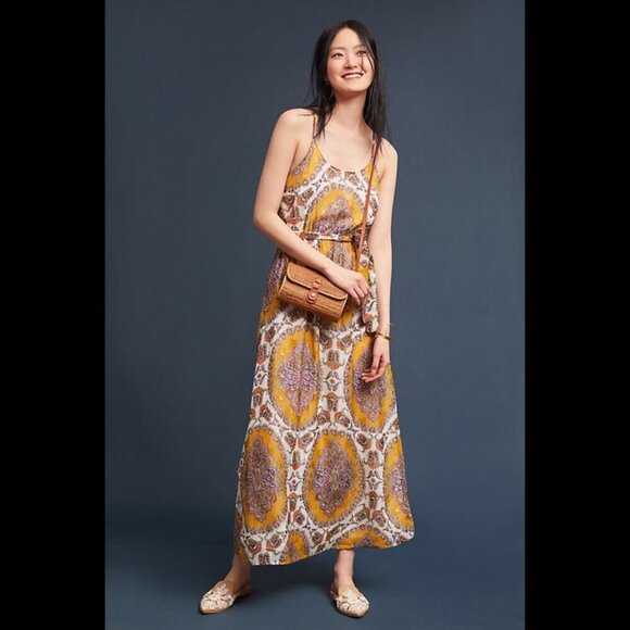 Anthropologie Akemi + Kim Medallion Dress Maxi Dress Size Medium - Picture 1 of 10
